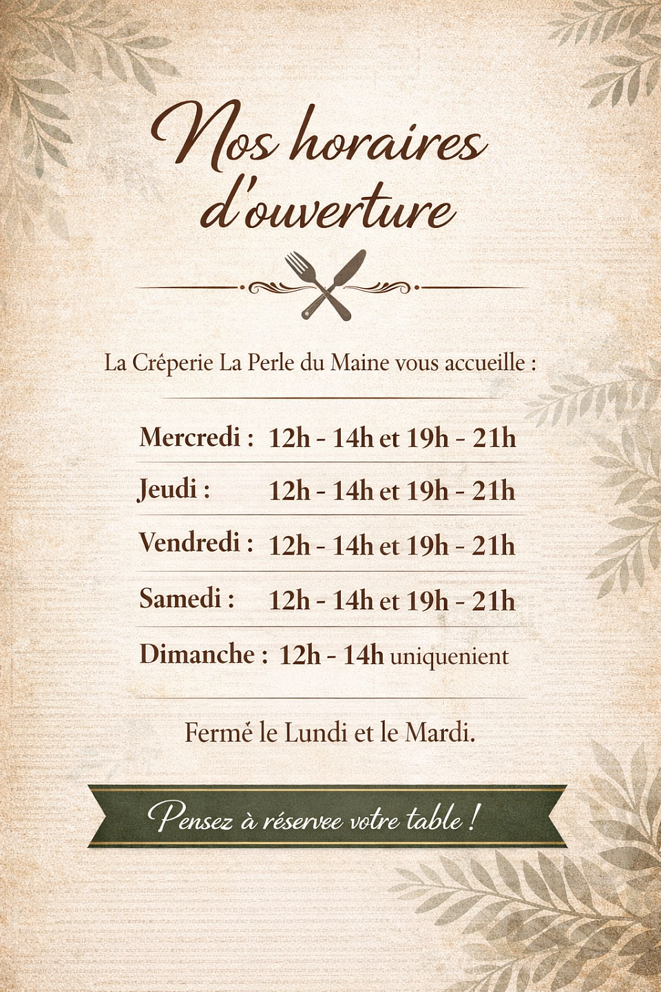 horaires